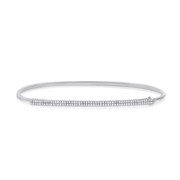 Diamond Pavé Line Bangle in 14K Gold