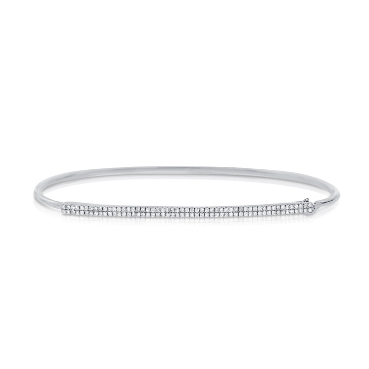 Diamond Pavé Line Bangle in 14K Gold