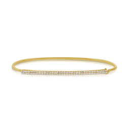 Diamond Pavé Line Bangle in 14K Gold