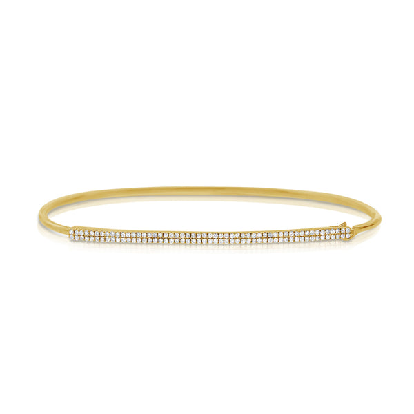 Diamond Pavé Line Bangle in 14K Gold