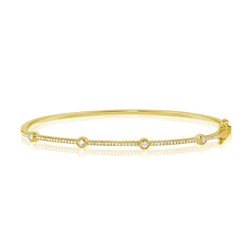 Classic 14K Gold Diamond Bangle Bracelet