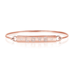 14K Gold Diamond Love Bangle