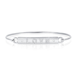 14K Gold Diamond Love Bangle