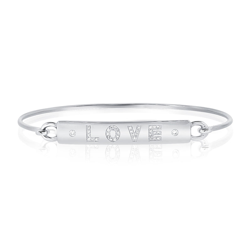 14K Gold Diamond Love Bangle