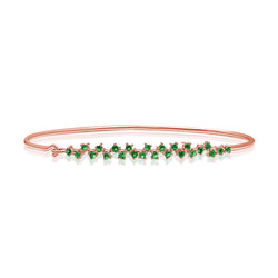 14K Gold & Emerald Bangle Bracelet