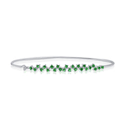 14K Gold & Emerald Bangle Bracelet