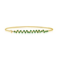 14K Gold & Emerald Bangle Bracelet