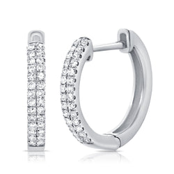 14K Gold Diamond Pave Huggie Earrings