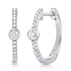 Classic Huggie Earrings with 0.16ct Diamonds