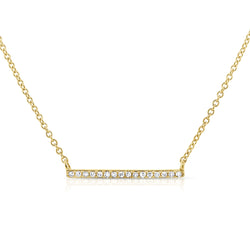 Diamond Bar Pendant Necklace in 14K Gold