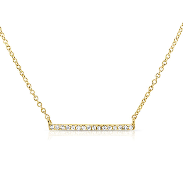 Diamond Bar Pendant Necklace in 14K Gold