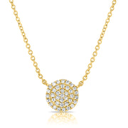 14K Gold Cluster Necklace with Diamonds