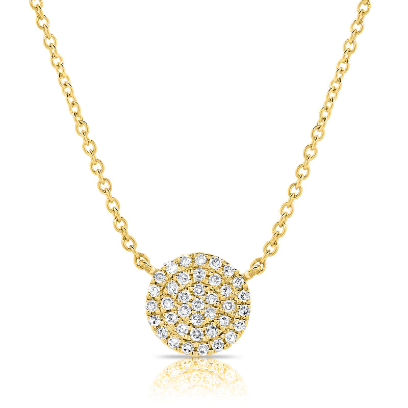 14K Gold Cluster Necklace with Diamonds