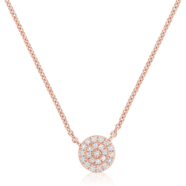 14K Gold Circle Diamond Necklace