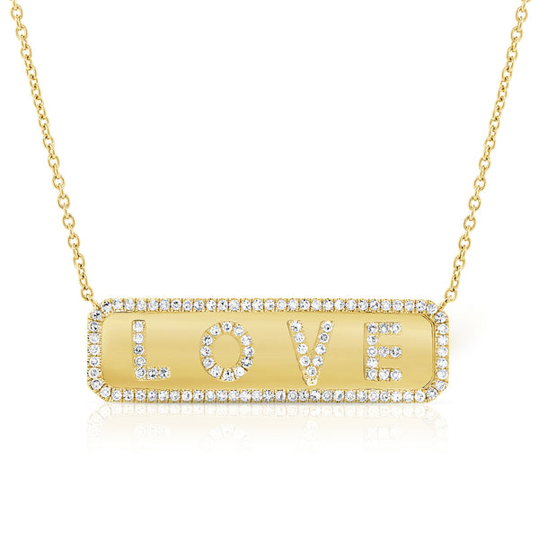 LOVE Diamond Necklace in 14K Gold