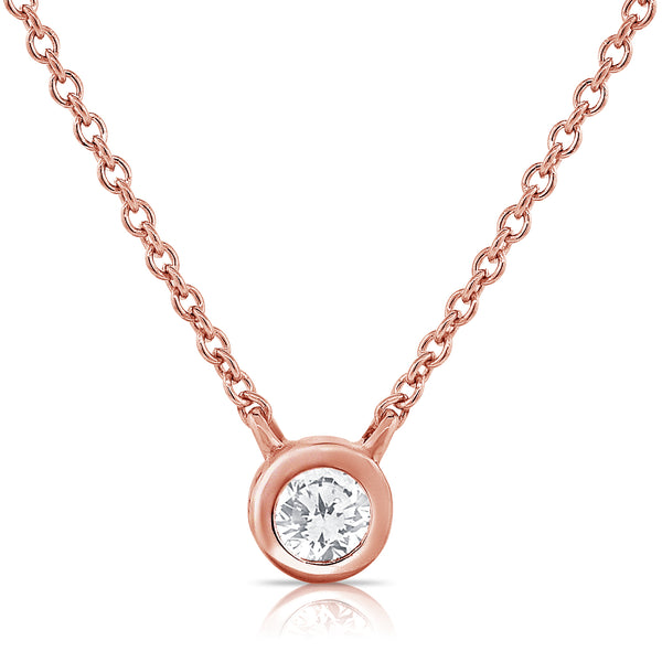 14K Gold Necklace with Solitaires