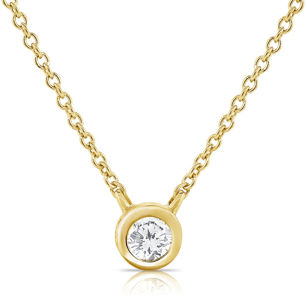 14K Gold Necklace with Solitaires