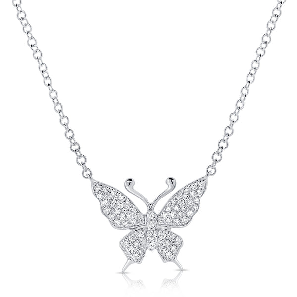 14K Butterfly Necklace with Diamonds