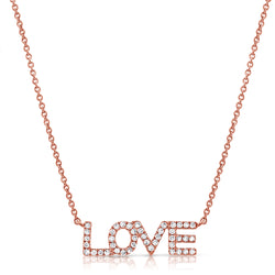 14K Love Necklace with Dazzling Diamonds