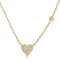 14K Gold Heart Necklace with Diamonds