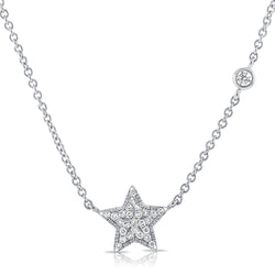 Diamond Star Pendant Necklace in 14K Gold