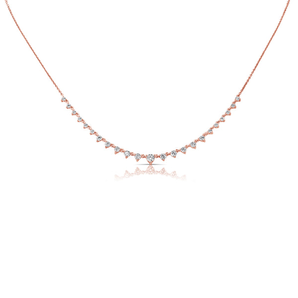 14K Gold V-Shape Diamond Necklace