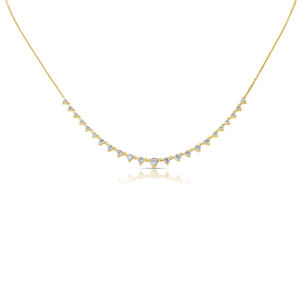 14K Gold V-Shape Diamond Necklace