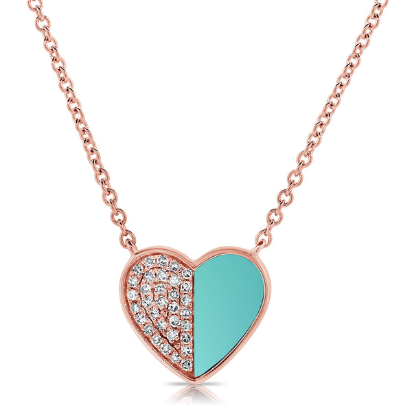 Diamond Hearts & Love Pendant Necklace