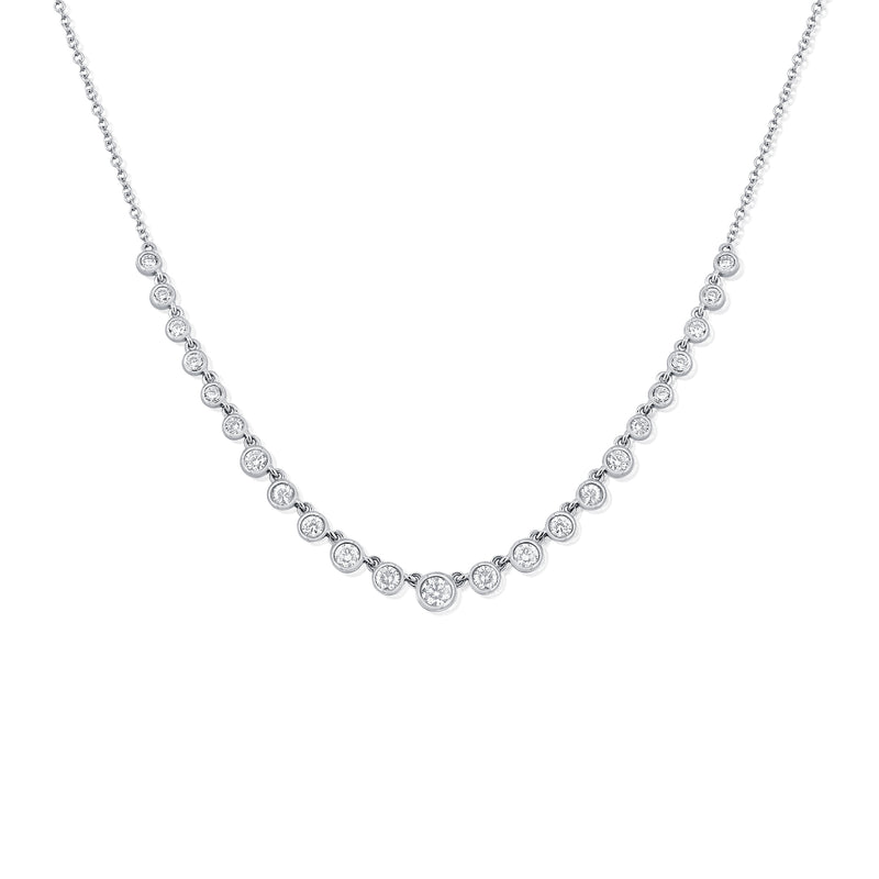 Timeless 14K Gold Diamond Bezel Tennis Necklace