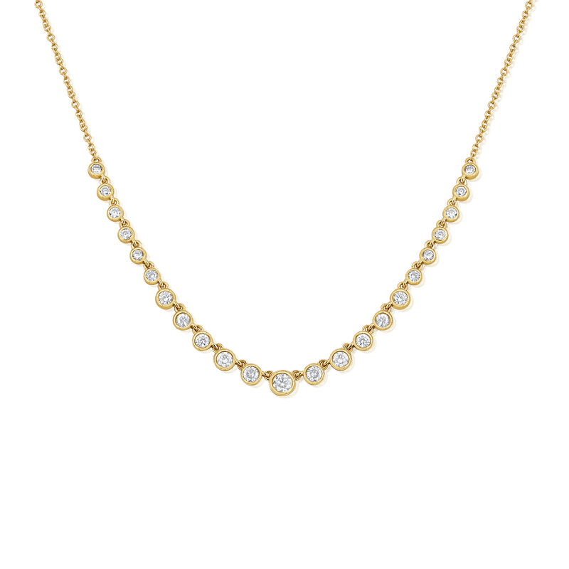 Timeless 14K Gold Diamond Bezel Tennis Necklace