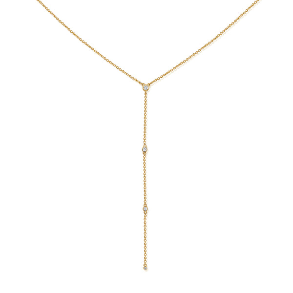 Y-Shaped Drop Necklace made in 14K Gold