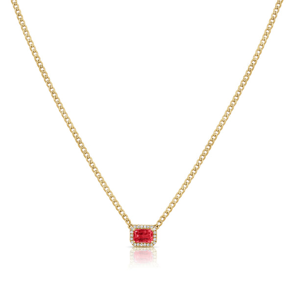 14K Ruby Designer Links Necklace