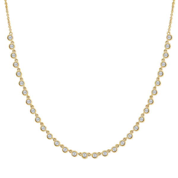 Delicate Diamond Tennis Necklace in 14K Gold