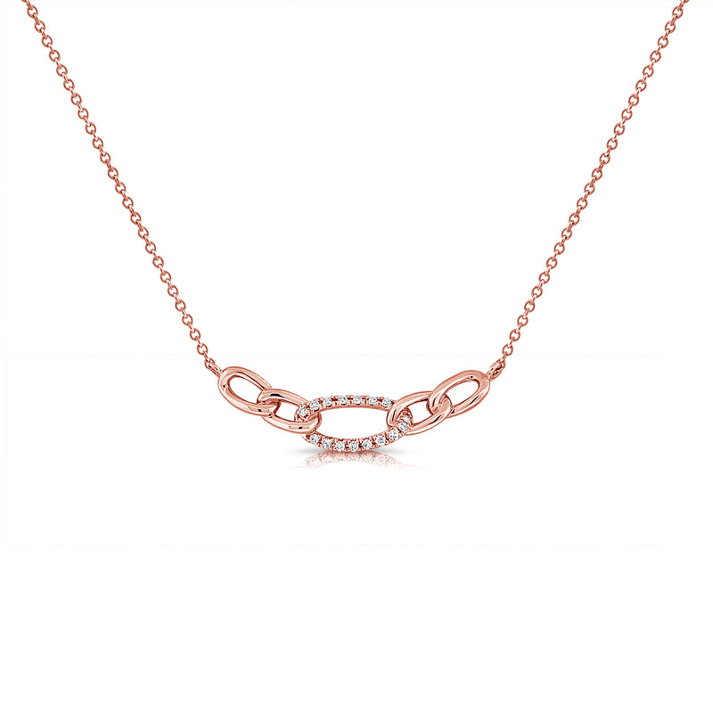 Diamond Link Chain Necklace in 14K Gold