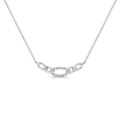 Diamond Link Chain Necklace in 14K Gold