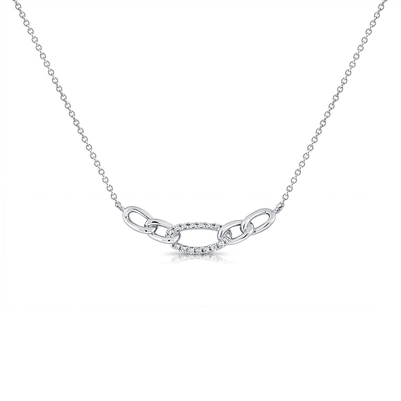 Diamond Link Chain Necklace in 14K Gold