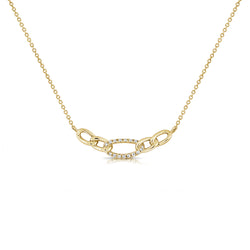 Diamond Link Chain Necklace in 14K Gold