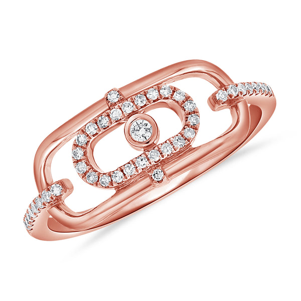 Contemporary Diamond Link Chain Ring