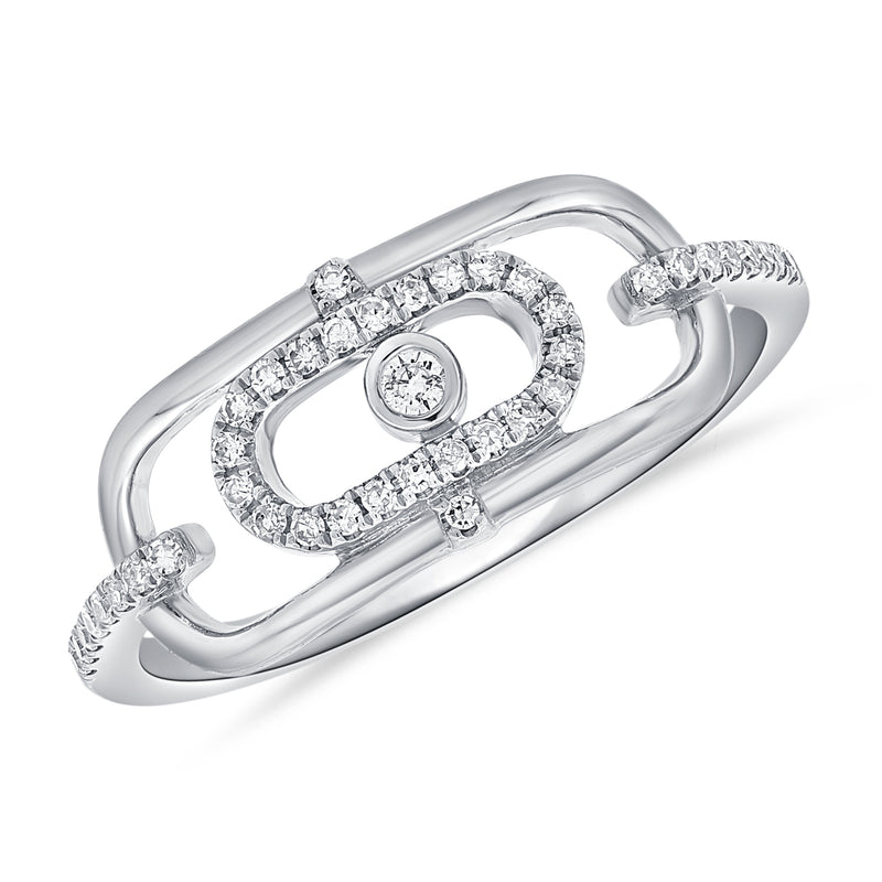 Contemporary Diamond Link Chain Ring