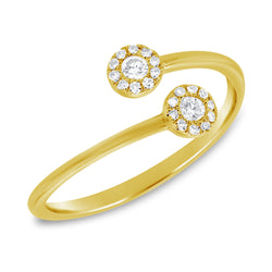 14K Gold Illusion Set Diamond Open & Wrap Ring