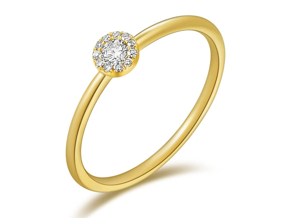 OKGs Collection 14K Gold Classic Ring with Diamonds