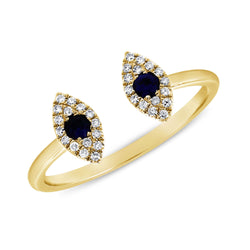 Double Evil Eye Open & Wrap Diamond Ring