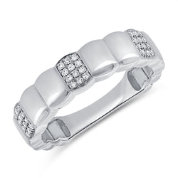 14K Gold Diamond Link-Inspired Band Ring