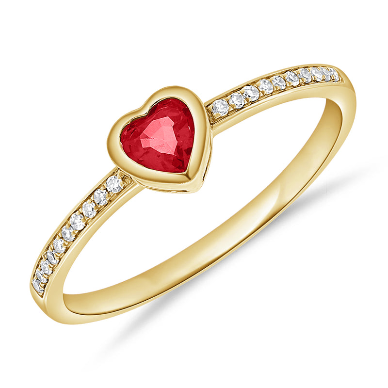 Heart Ring with Gorgeous Ruby & Diamonds