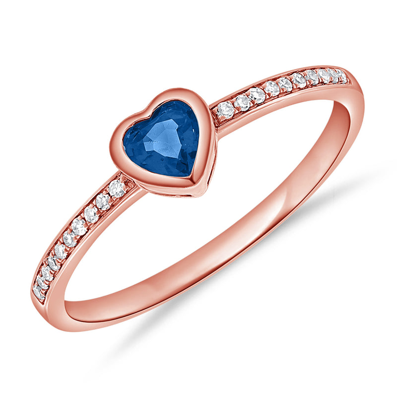 Heart Ring with Sapphires & Diamonds