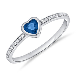 Heart Ring with Sapphires & Diamonds