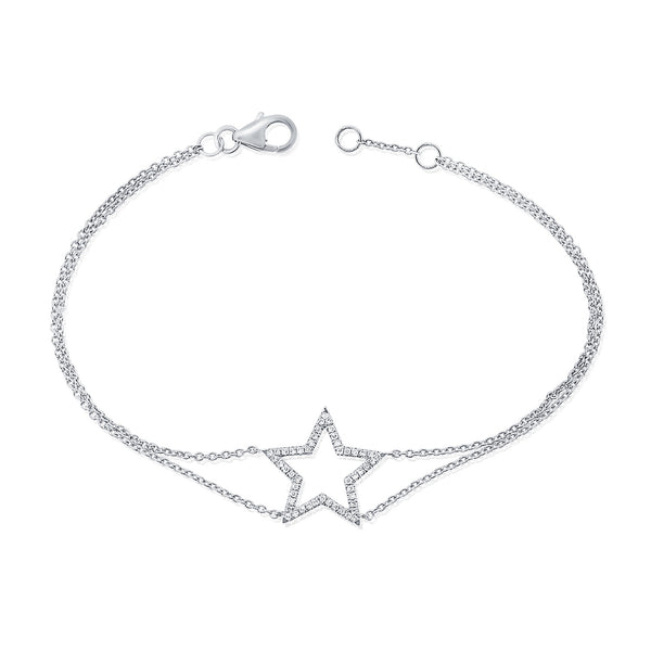 Diamond Star Chain Bracelet made in 14K Gold