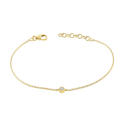 14K Gold Chain Bracelet with Diamonds