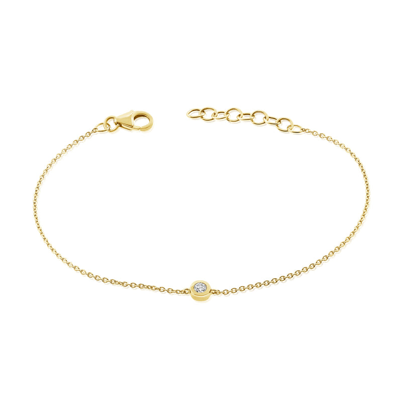 14K Gold Chain Bracelet with Diamonds