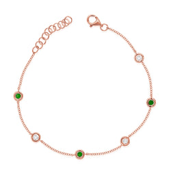 OKGs Collection Emerald & Diamond Chain Bracelet